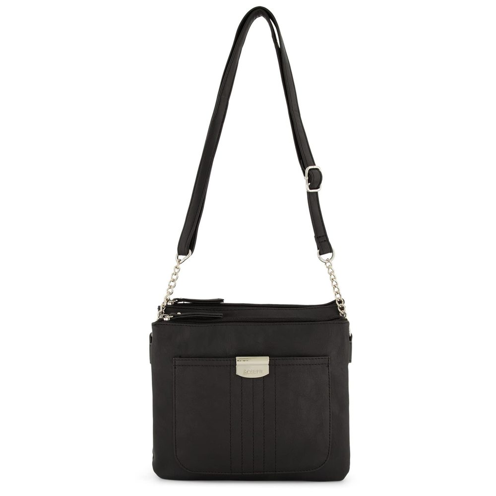 Midge Crossbody Bag, Faux Leather Purse, Adjustable Strap, Black, One -_-